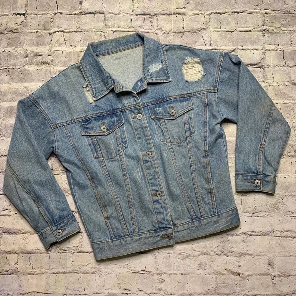 D.Young Vintage, Distressed Jean Jacket